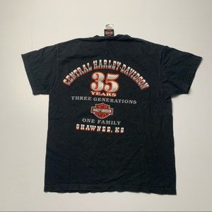 014 - VINTAGE 00s HARLEY DAVIDSON MOTORCYCLES BIKERS SHAWNEE KANSAS T SHIRT